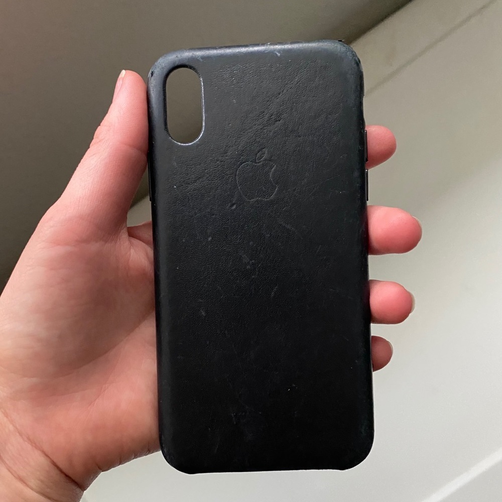 Apple IPhone X Black Leather Case